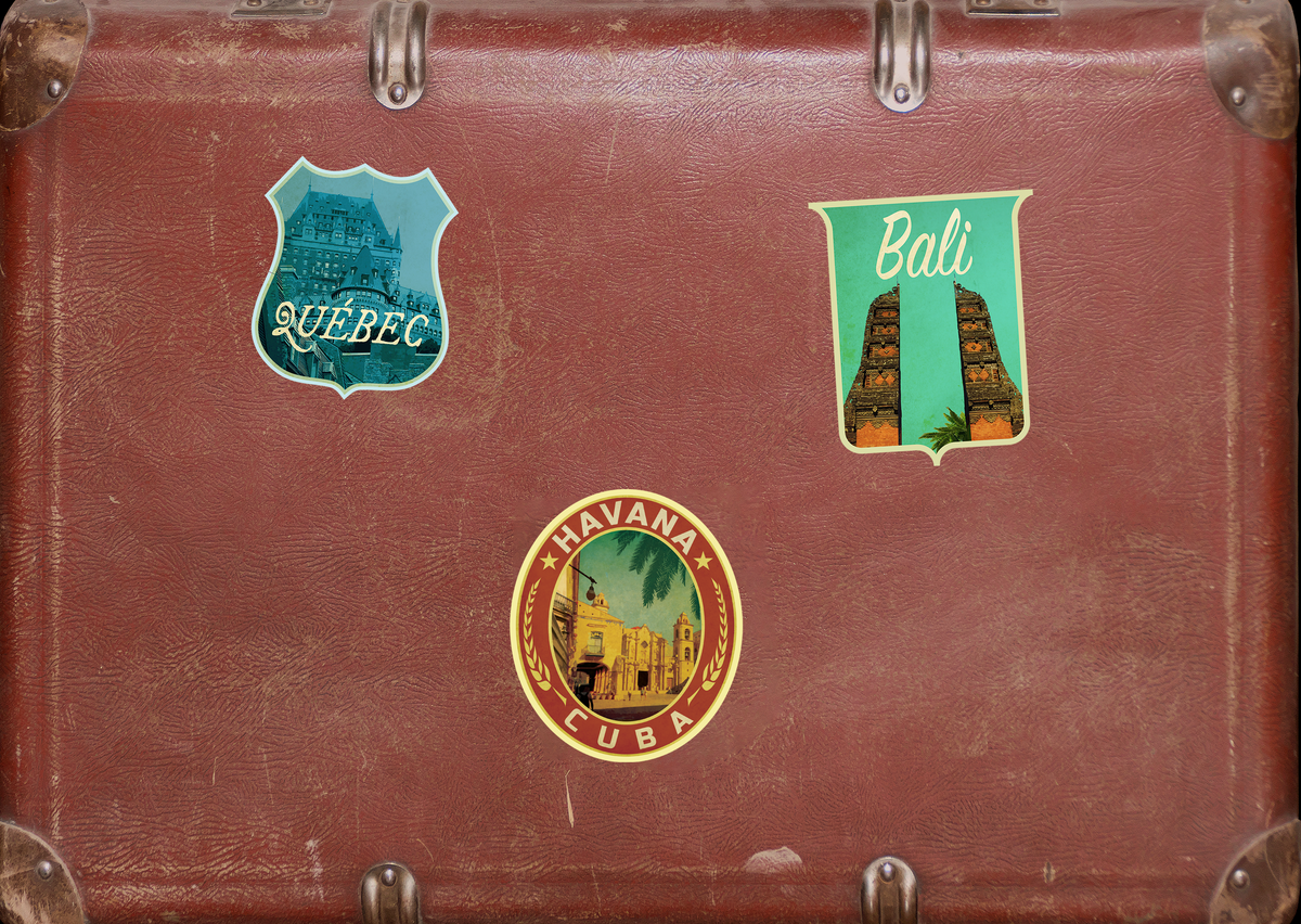 Custom Travel Sticker Pack, Vintage-Style Decals