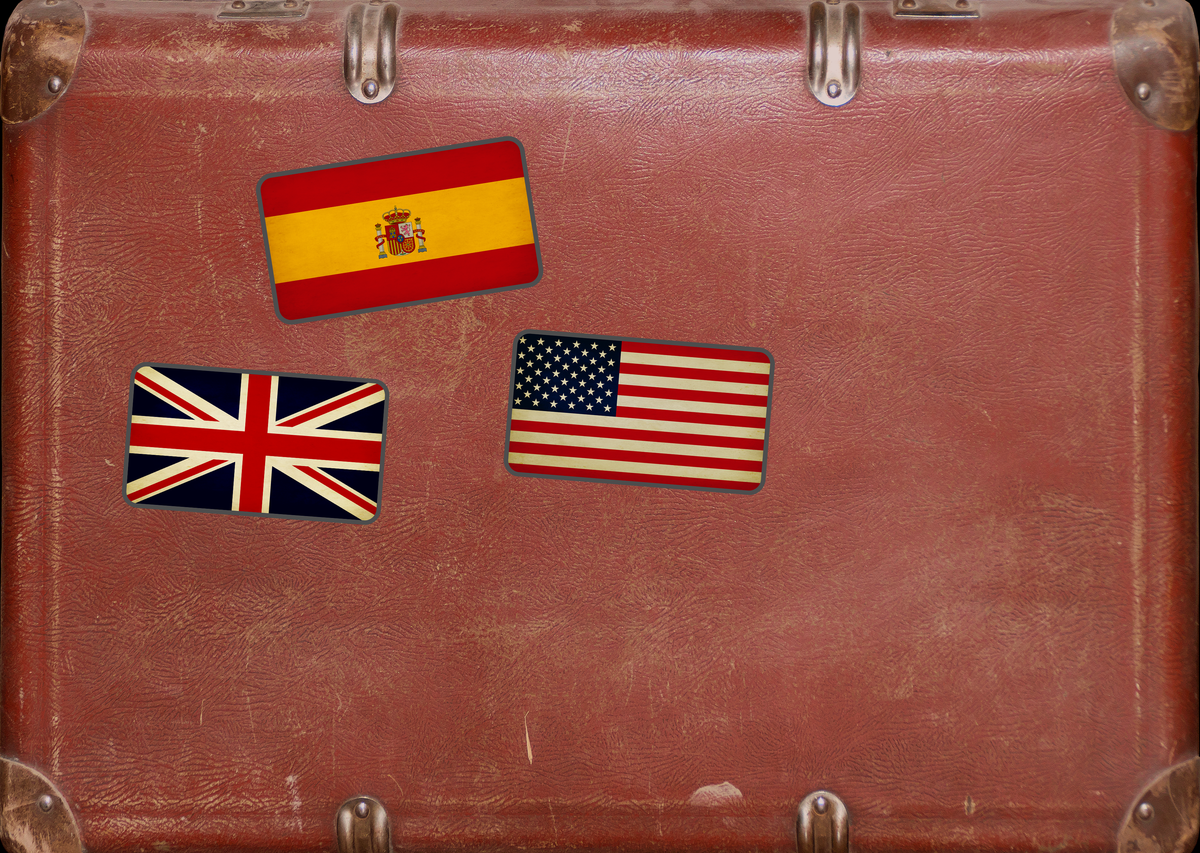 Vintage-style Flags of the World Sticker Pack: Waterproof Travel Decals