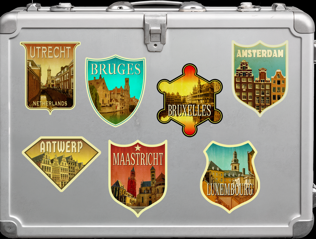 Custom Travel Sticker Pack, Vintage-Style Decals