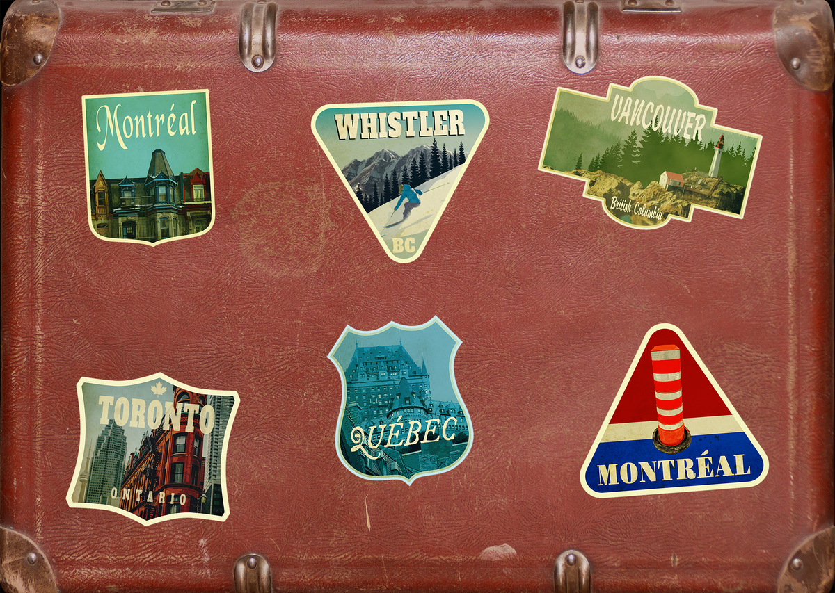 Custom Travel Sticker Pack, Vintage-Style Decals
