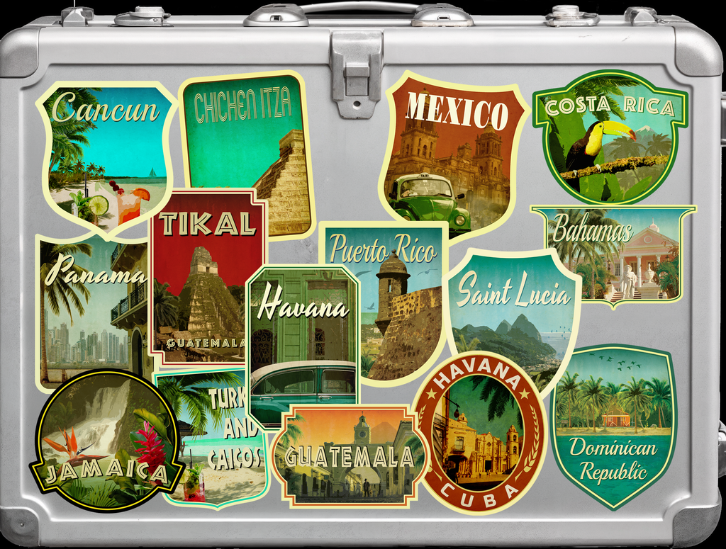 Custom Travel Sticker Pack, Vintage-Style Decals