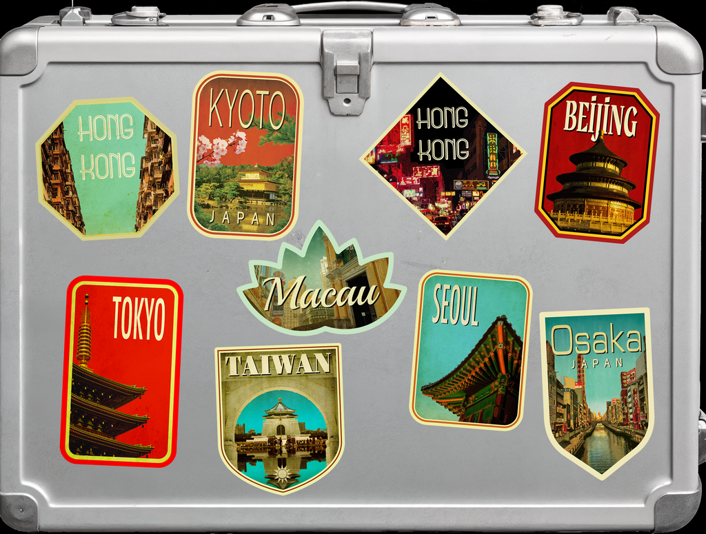 Custom Travel Sticker Pack, Vintage-Style Decals