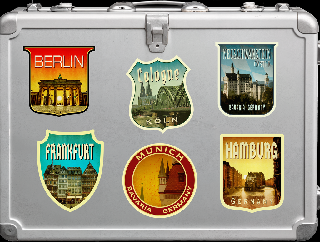 Custom Travel Sticker Pack, Vintage-Style Decals