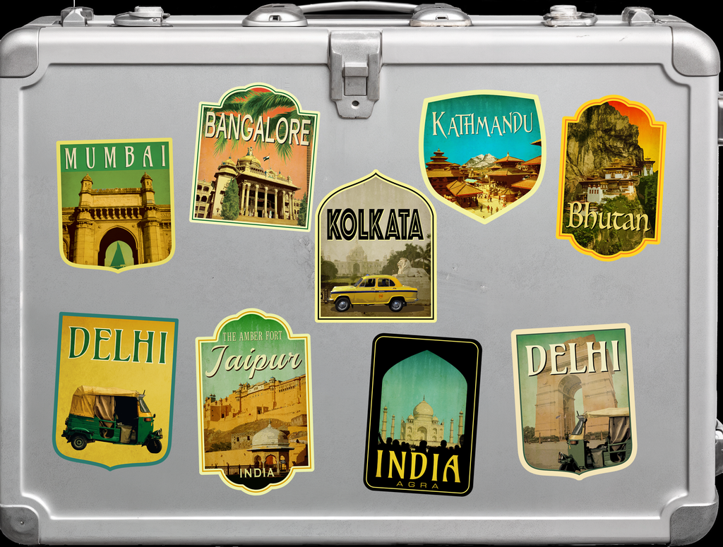 Custom Travel Sticker Pack, Vintage-Style Decals