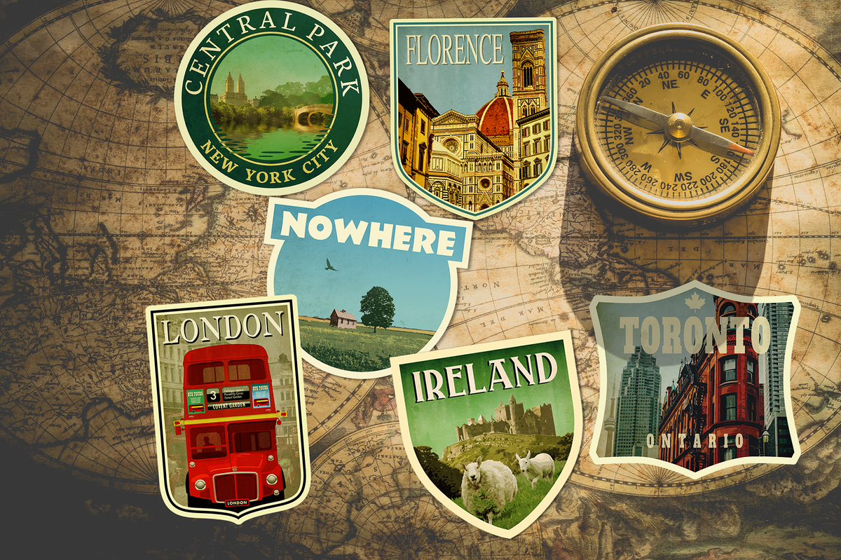 Small Travel Stickers Pack:Waterproof Vinyl Decals