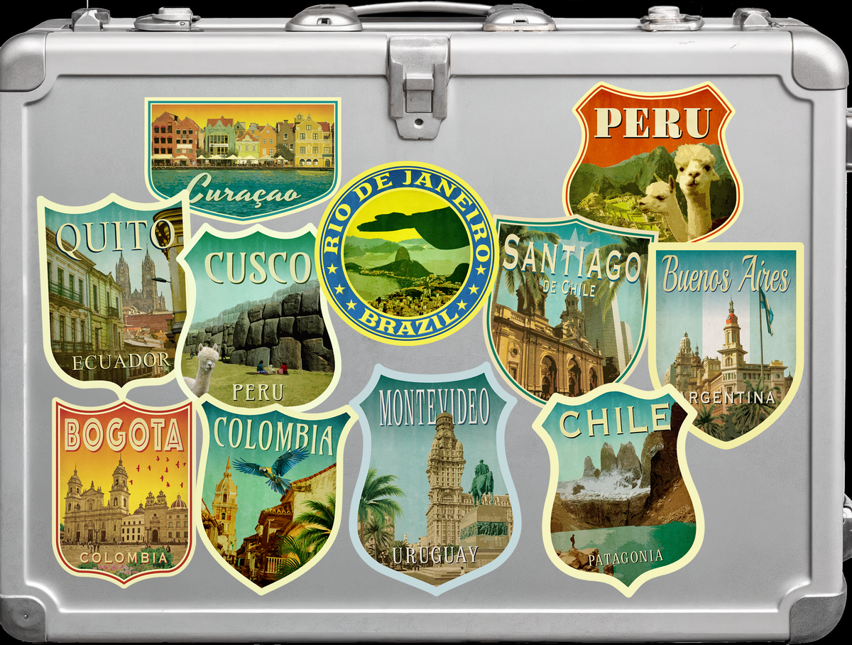 Custom Travel Sticker Pack, Vintage-Style Decals