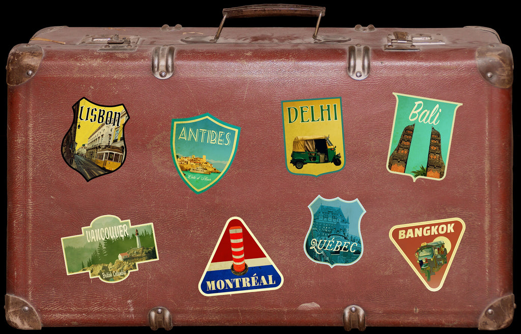 Montréal travel sticker, vintage style decal for suitcase, luggage, laptop or water bottle