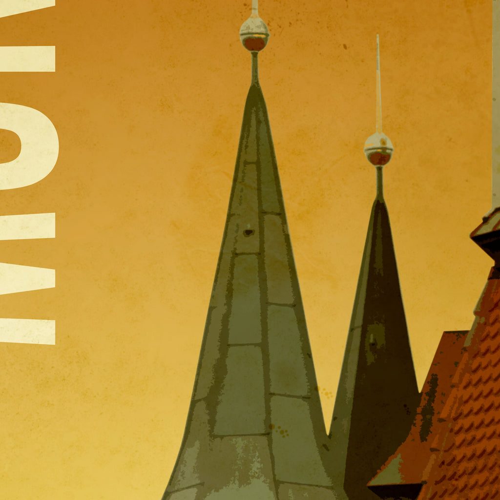Munich Vintage Travel Poster: Minimalist Art Print