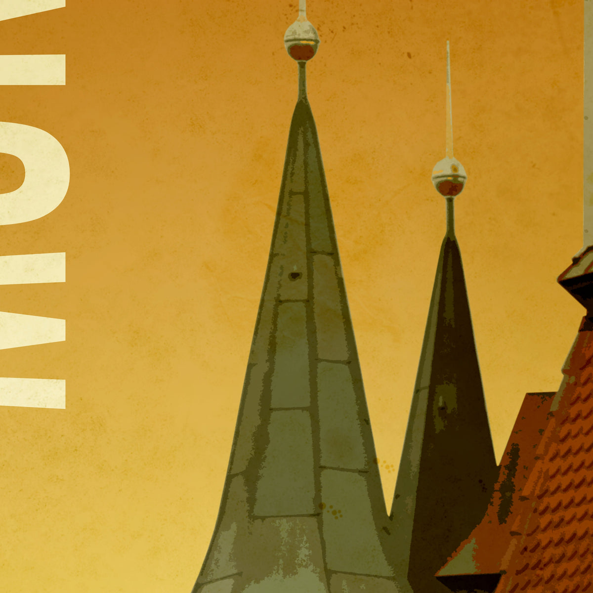 Munich Vintage Travel Poster: Minimalist Art Print