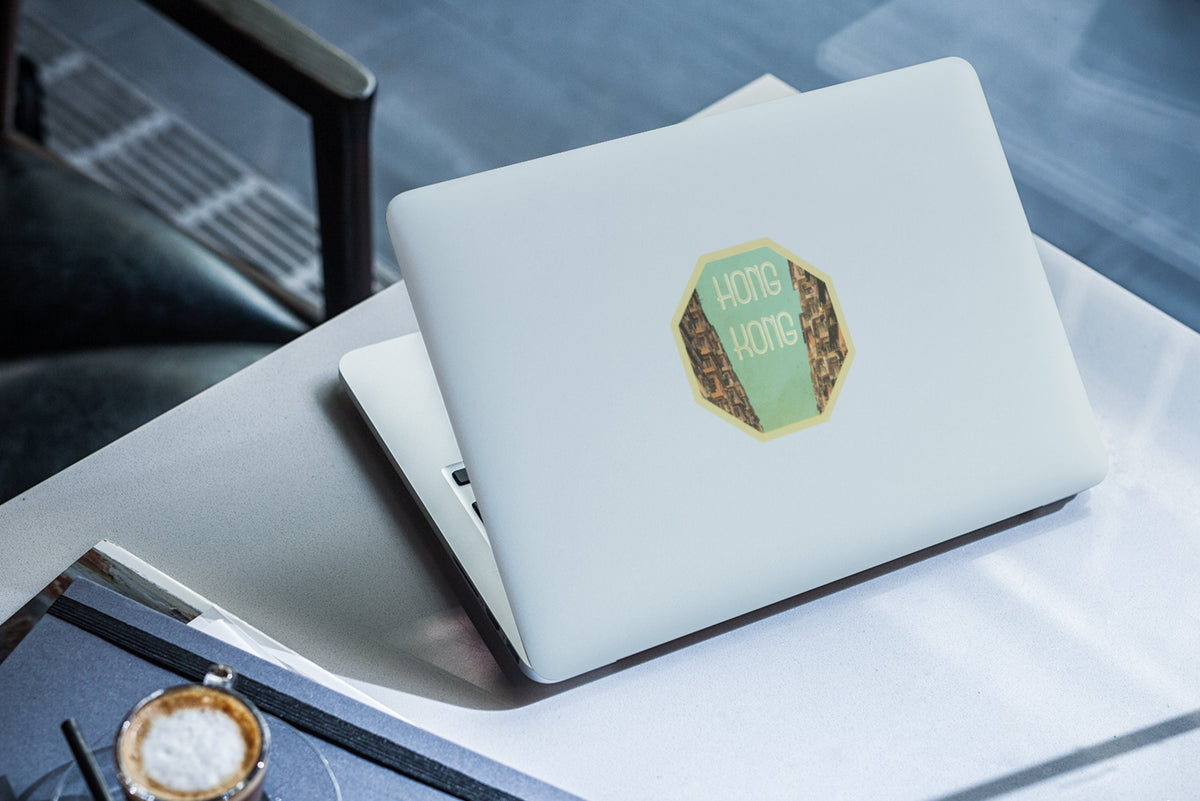 Hong Kong travel sticker, vintage style decal for suitcase, luggage, laptop or water bottle