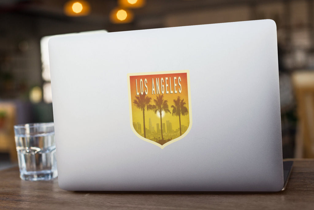 Los Angeles travel sticker, vintage style decal for suitcase, luggage, laptop or water bottle