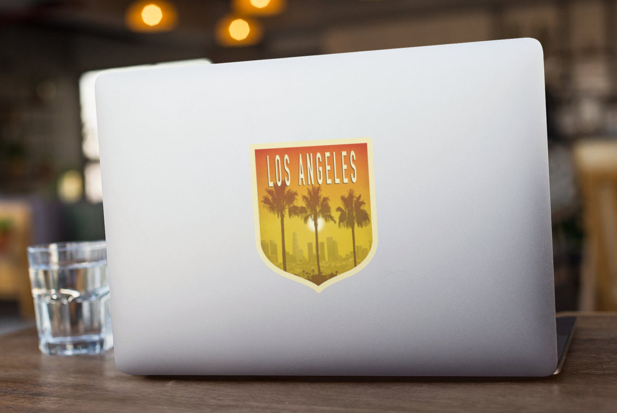 Los Angeles travel sticker, vintage style decal for suitcase, luggage, laptop or water bottle