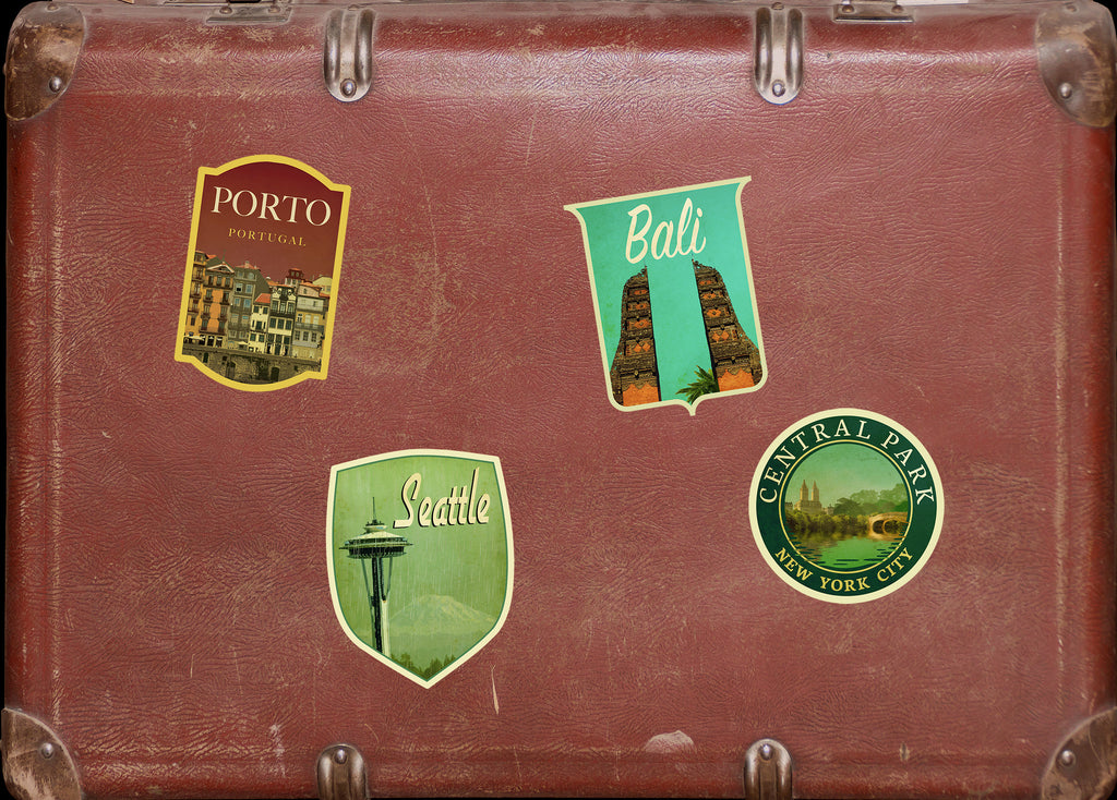 Seattle travel sticker, vintage style decal for suitcase, luggage, laptop or water bottle