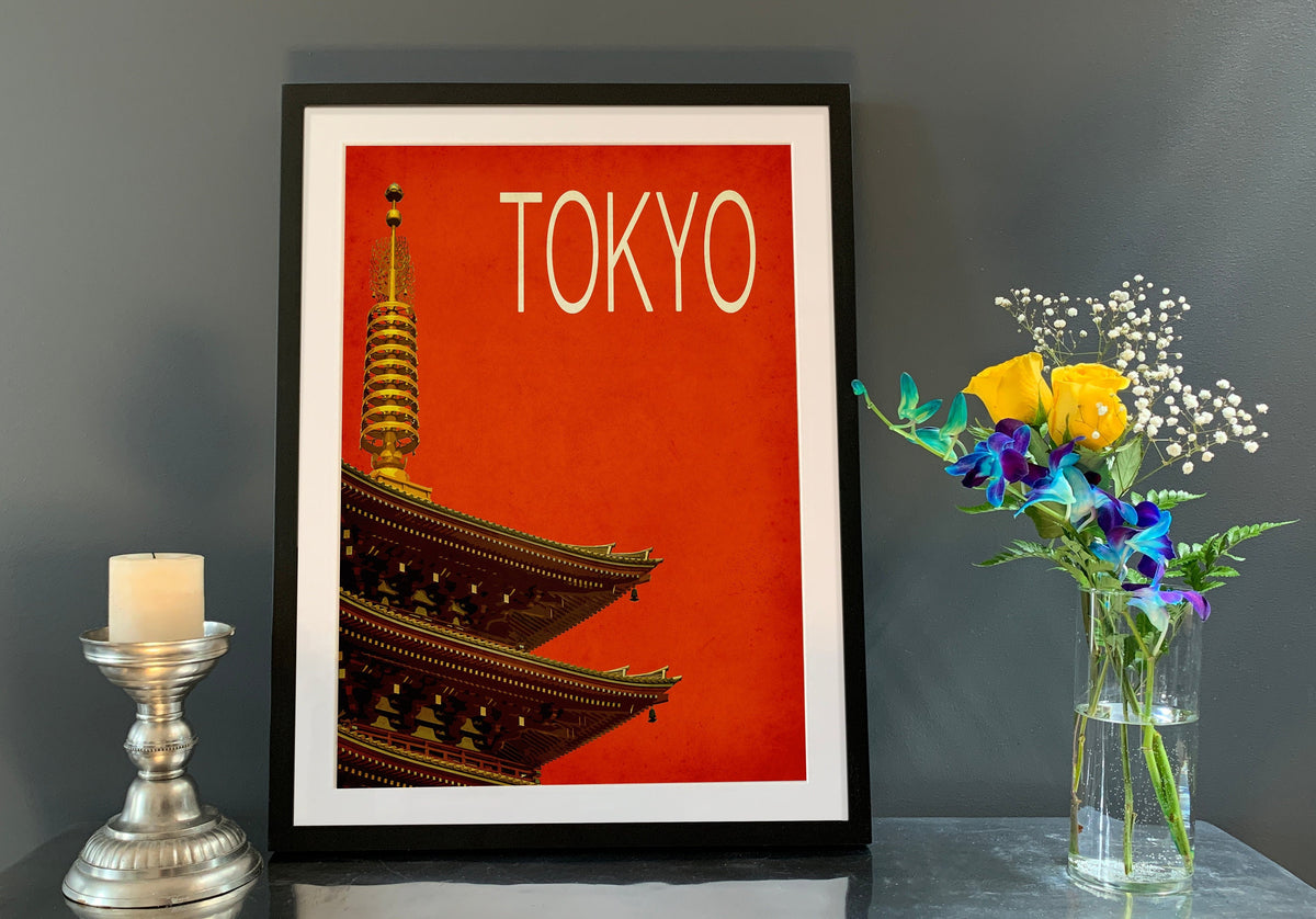 Tokyo Vintage Travel poster, Wall art print, Retro home decor, Minimalist art, Home gift