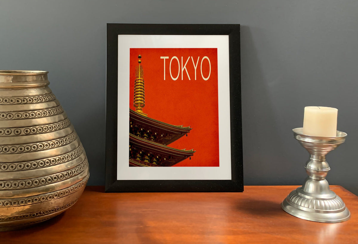 Tokyo Vintage Travel poster, Wall art print, Retro home decor, Minimalist art, Home gift