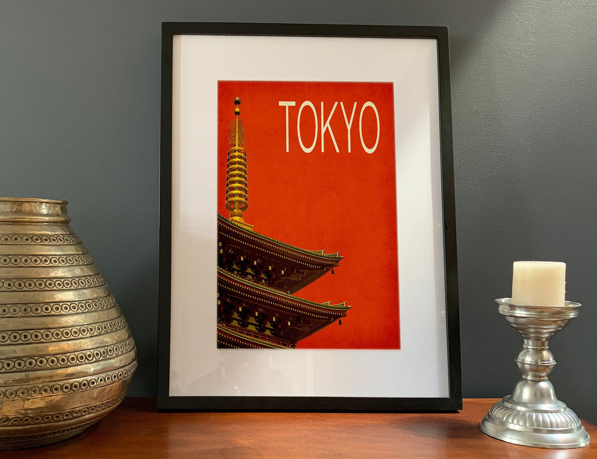 Tokyo Vintage Travel poster, Wall art print, Retro home decor, Minimalist art, Home gift