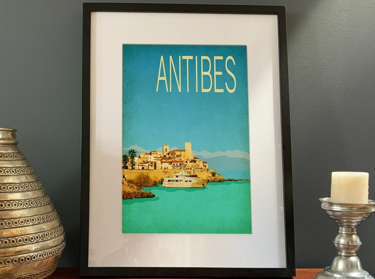 Antibes Art Print,  Vintage Travel Poster