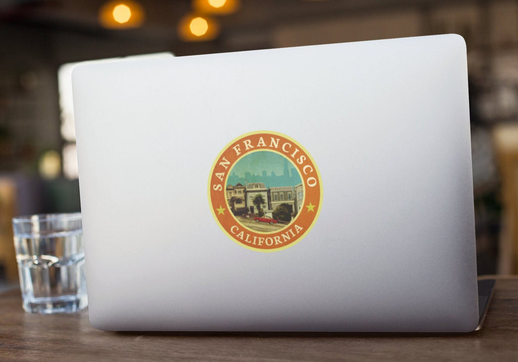 San Francisco travel sticker, vintage style decal for suitcase, luggage, laptop or water bottle