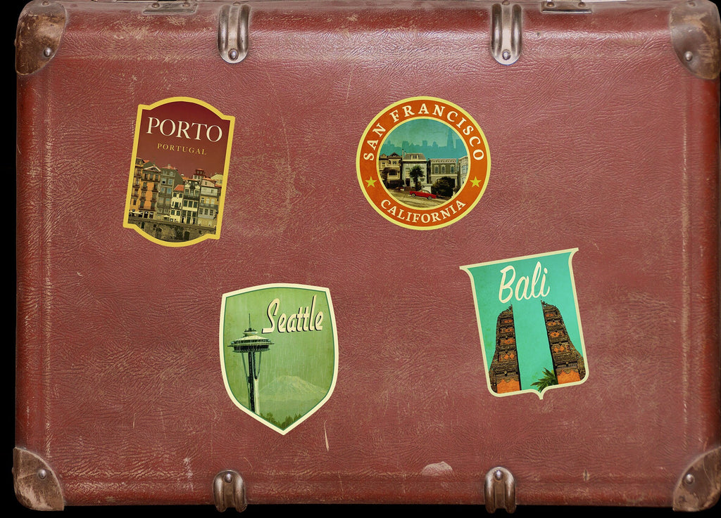 San Francisco travel sticker, vintage style decal for suitcase, luggage, laptop or water bottle