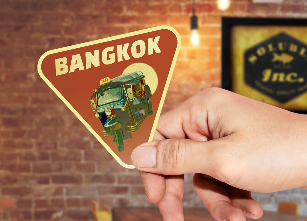 Bangkok Travel Sticker: Vintage-style Thailand Decal