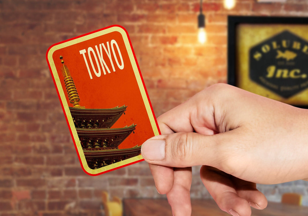 Tokyo Japan travel sticker, vintage style decal for suitcase, luggage, laptop or water bottle