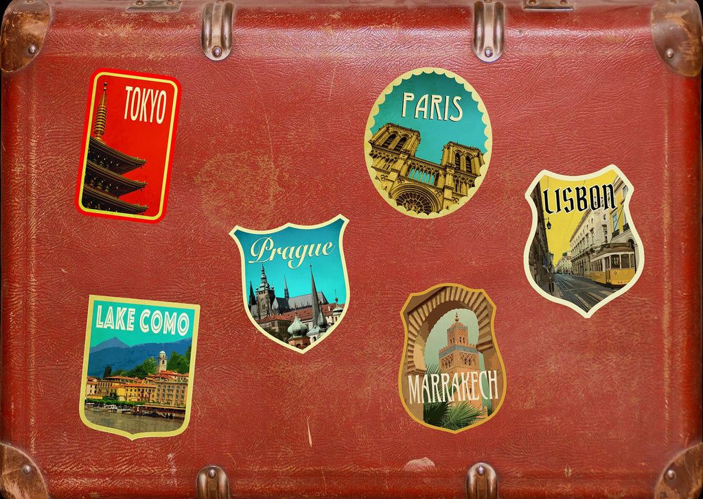 Lake Como Italy Travel Sticker: Vintage-Style Luggage Decal