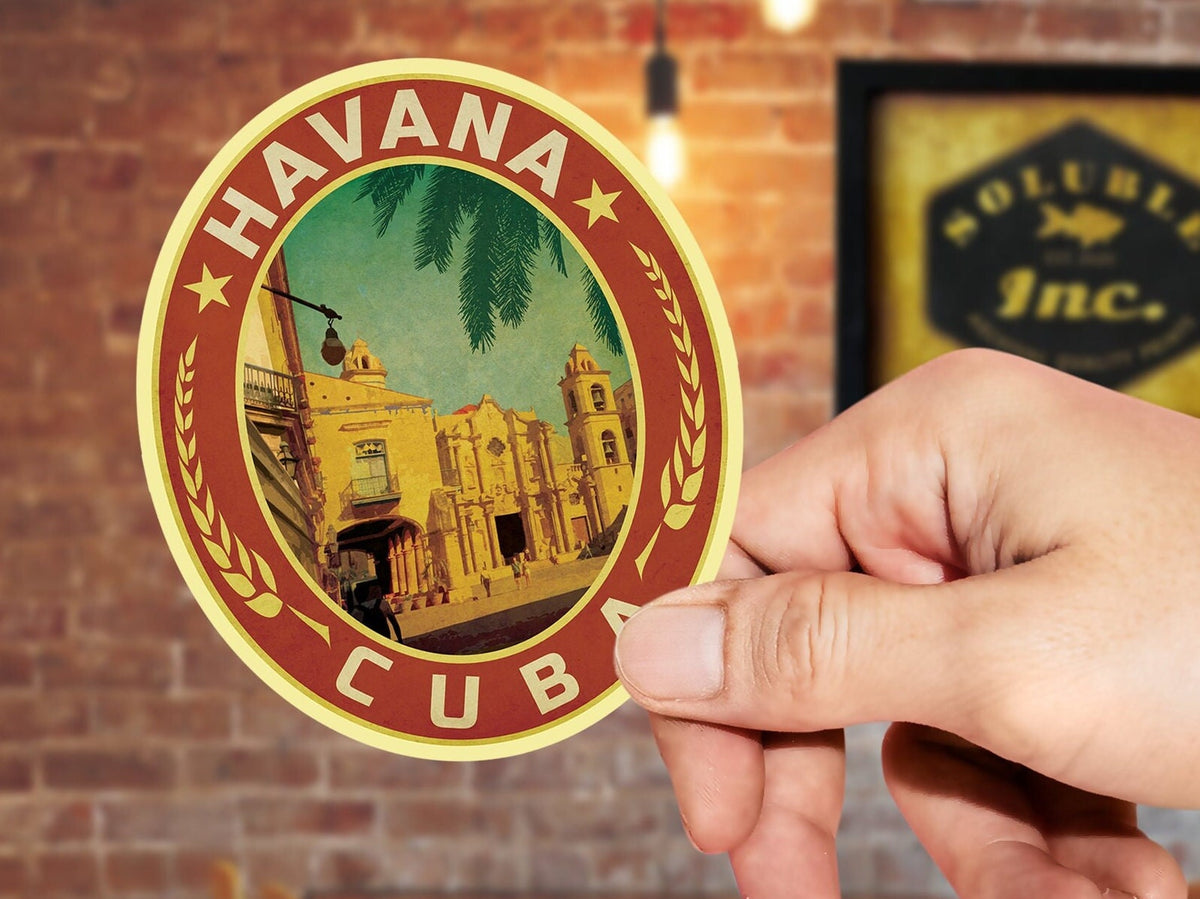 Havana Travel sticker, vintage style decal for suitcase, luggage, laptop, car or water bottle