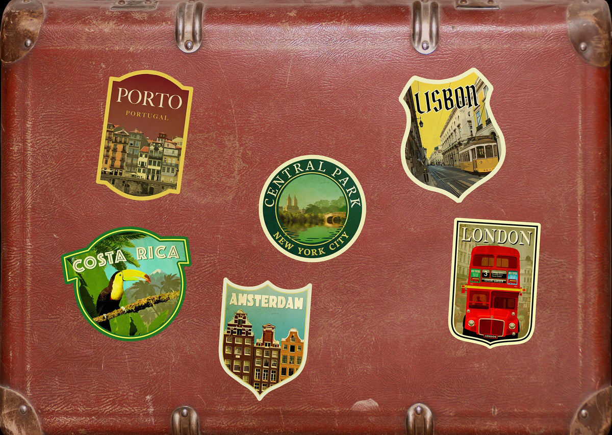 Costa Rica travel sticker, vintage style decal for suitcase, luggage, laptop or water bottle
