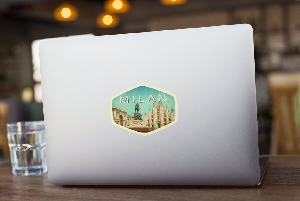 Milan Italy Travel Sticker: Vintage Luggage Decal
