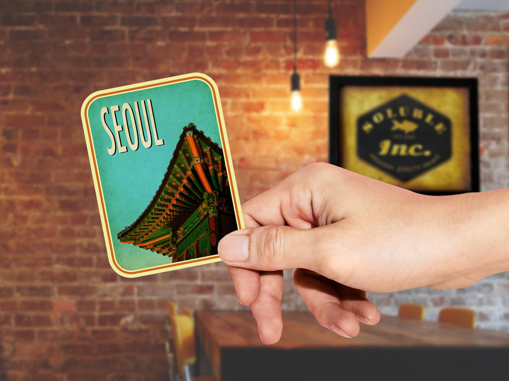 Seoul South Korea Sticker: Vintage Travel Decal