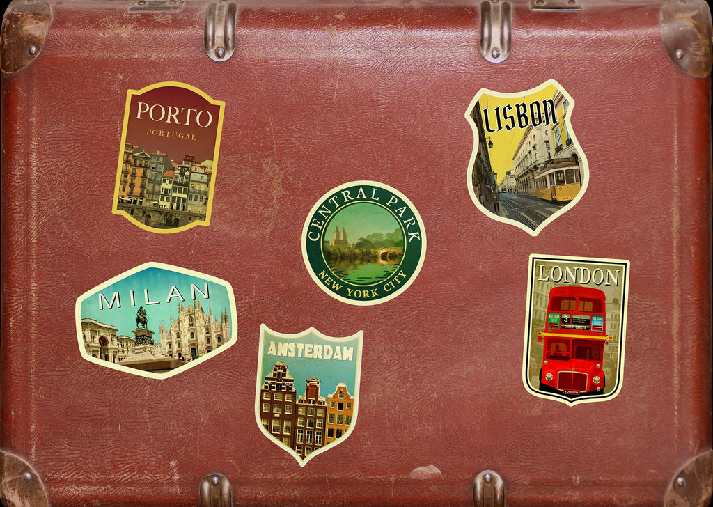 Milan Italy Travel Sticker: Vintage Luggage Decal