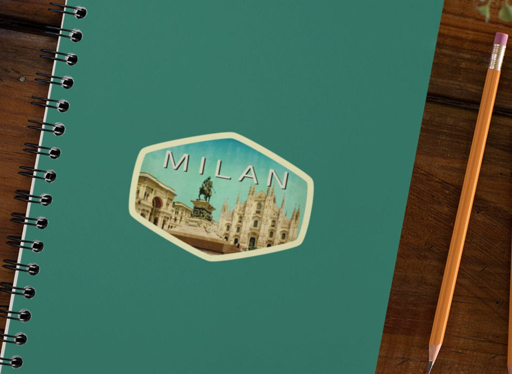 Milan Italy Travel Sticker: Vintage Luggage Decal