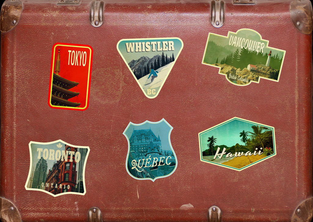 Hawaii travel sticker, vintage style decal for suitcase, luggage, laptop or water bottle