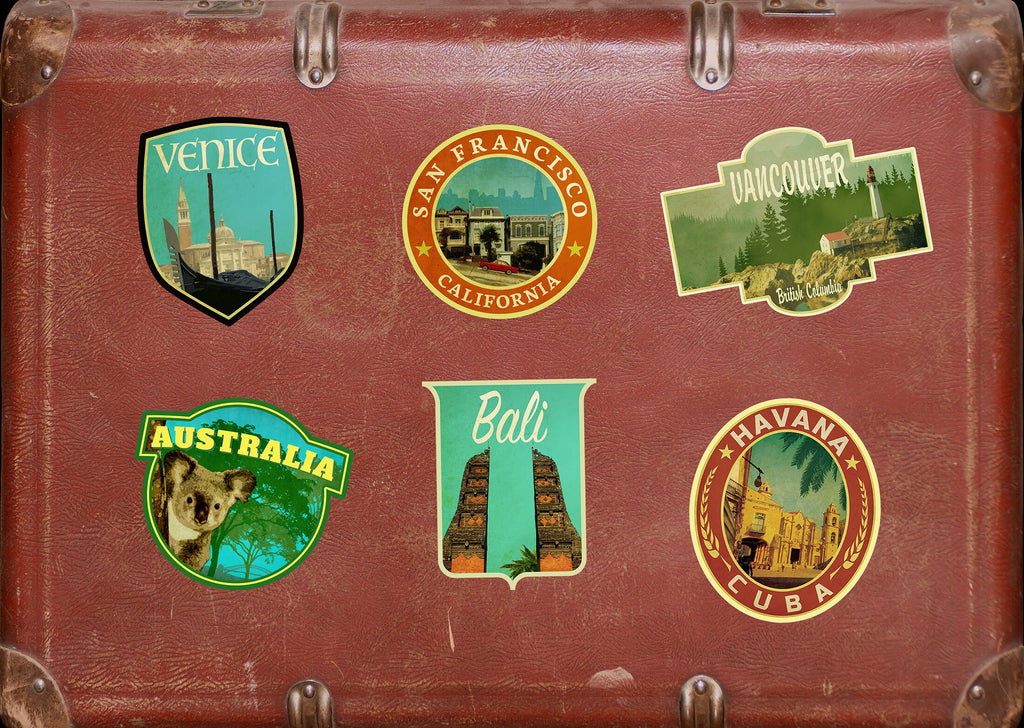 Australia travel sticker, vintage style decal for suitcase, luggage, laptop or water bottle