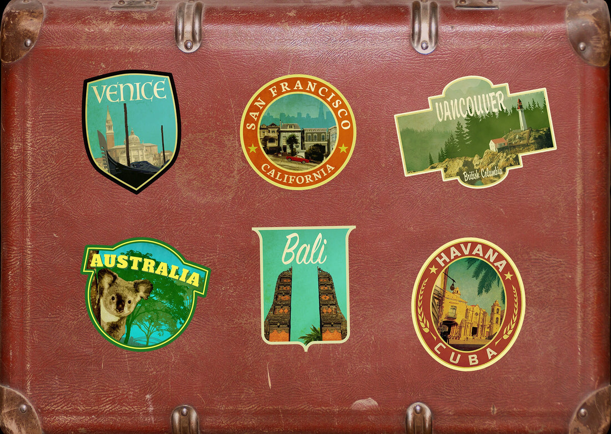Australia travel sticker, vintage style decal for suitcase, luggage, laptop or water bottle