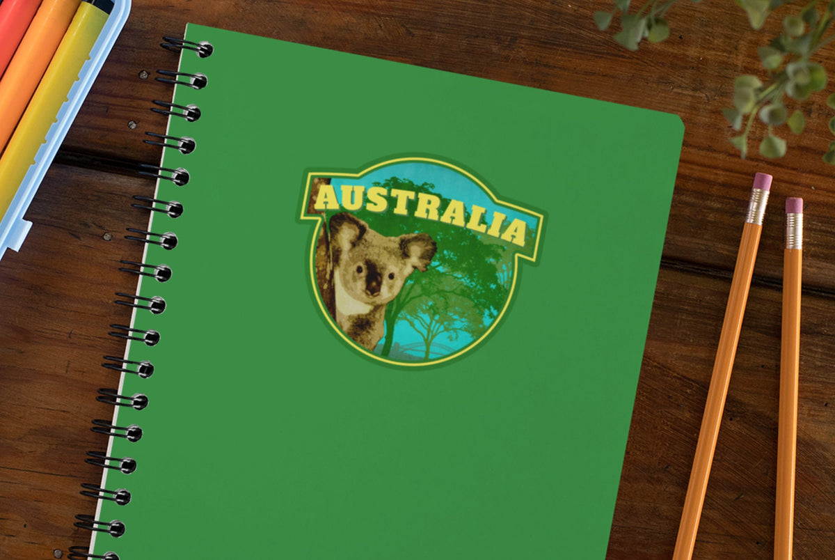 Australia travel sticker, vintage style decal for suitcase, luggage, laptop or water bottle