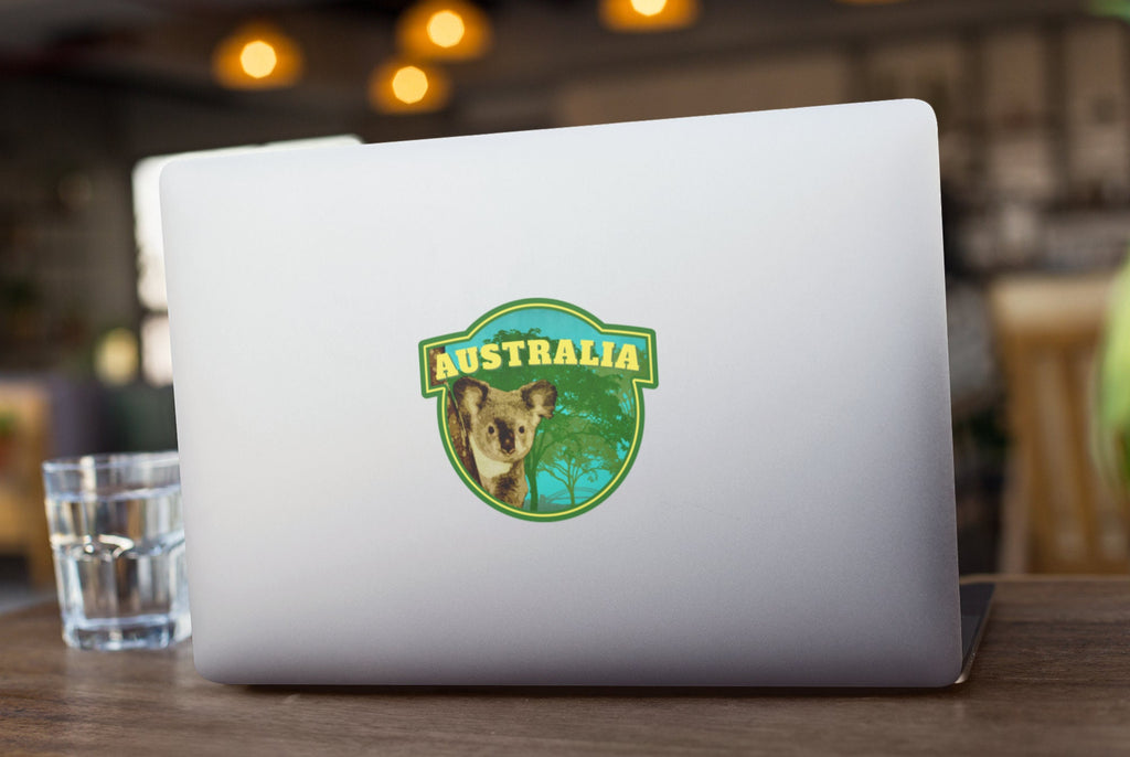 Australia travel sticker, vintage style decal for suitcase, luggage, laptop or water bottle