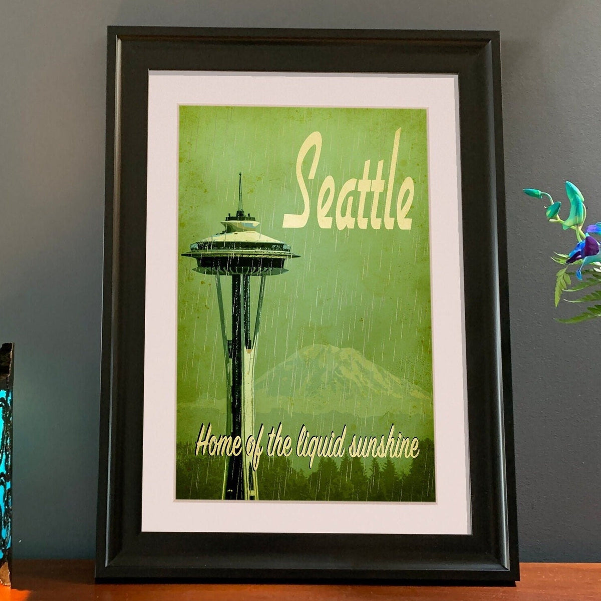 Seattle Art Print: Vintage Travel Poster, Minimalist Home Decor