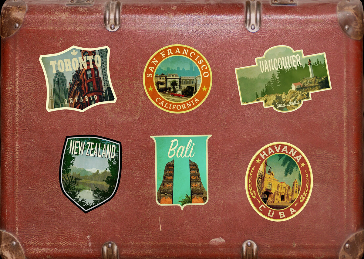New Zealand travel sticker, vintage style decal for suitcase, luggage, laptop or water bottle