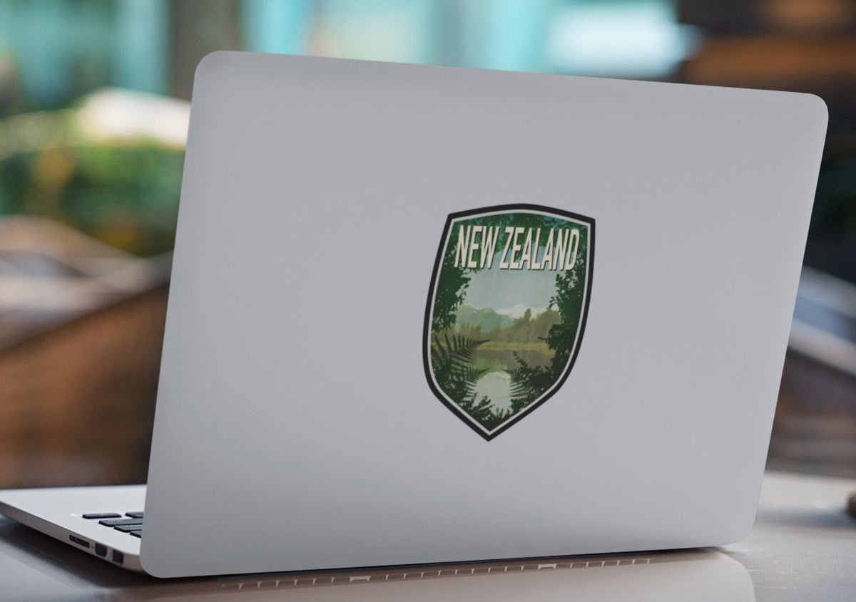 New Zealand travel sticker, vintage style decal for suitcase, luggage, laptop or water bottle