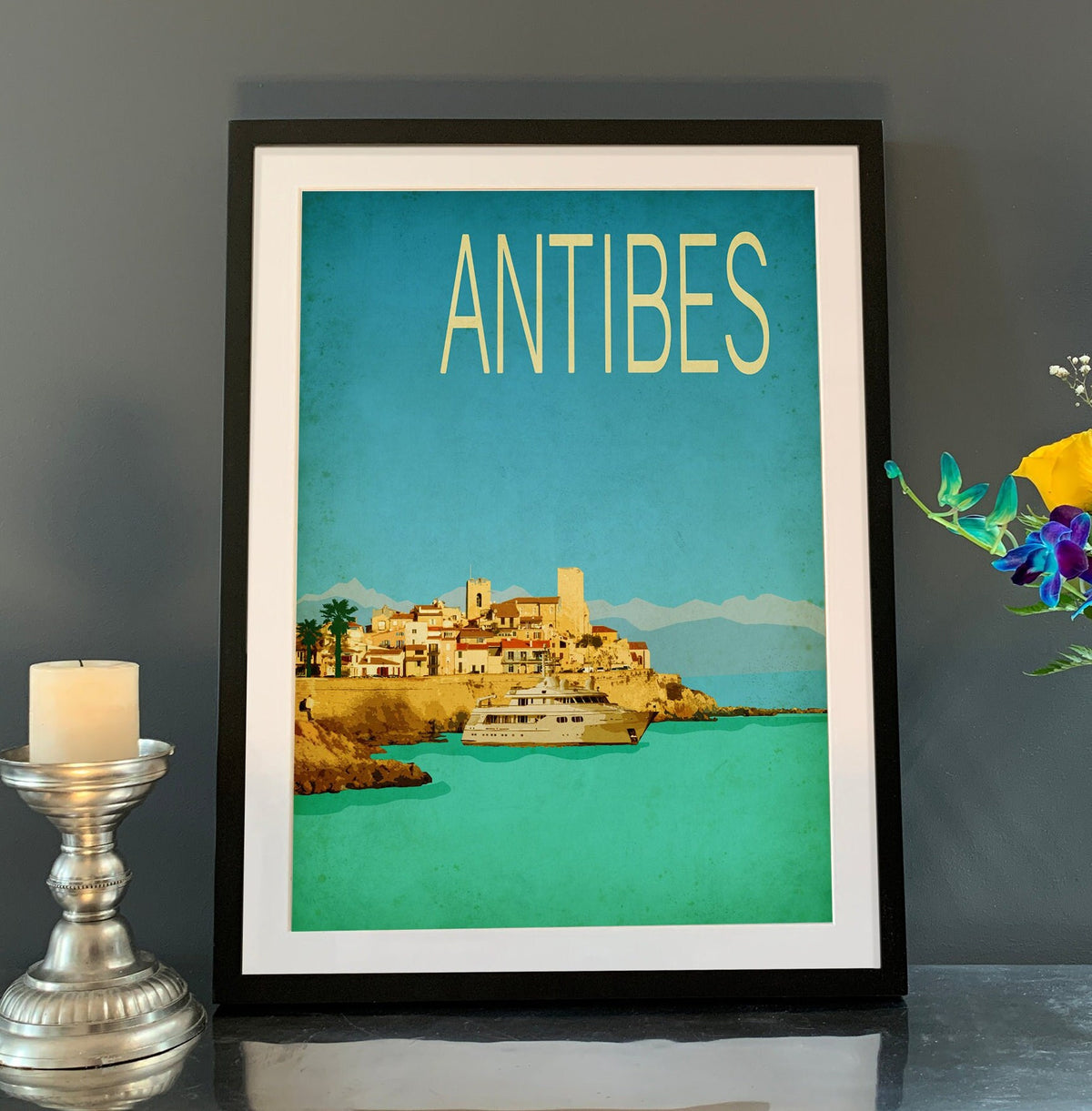 Antibes Art Print,  Vintage Travel Poster
