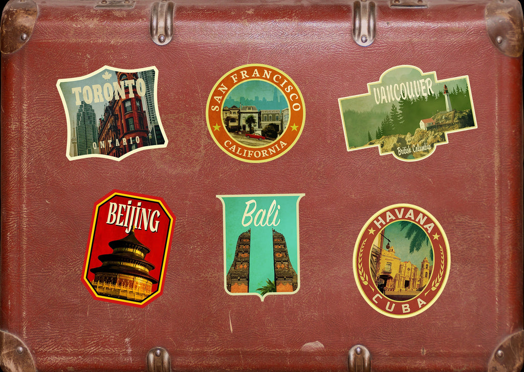 Beijing travel sticker, vintage style decal for suitcase, luggage, laptop or water bottle