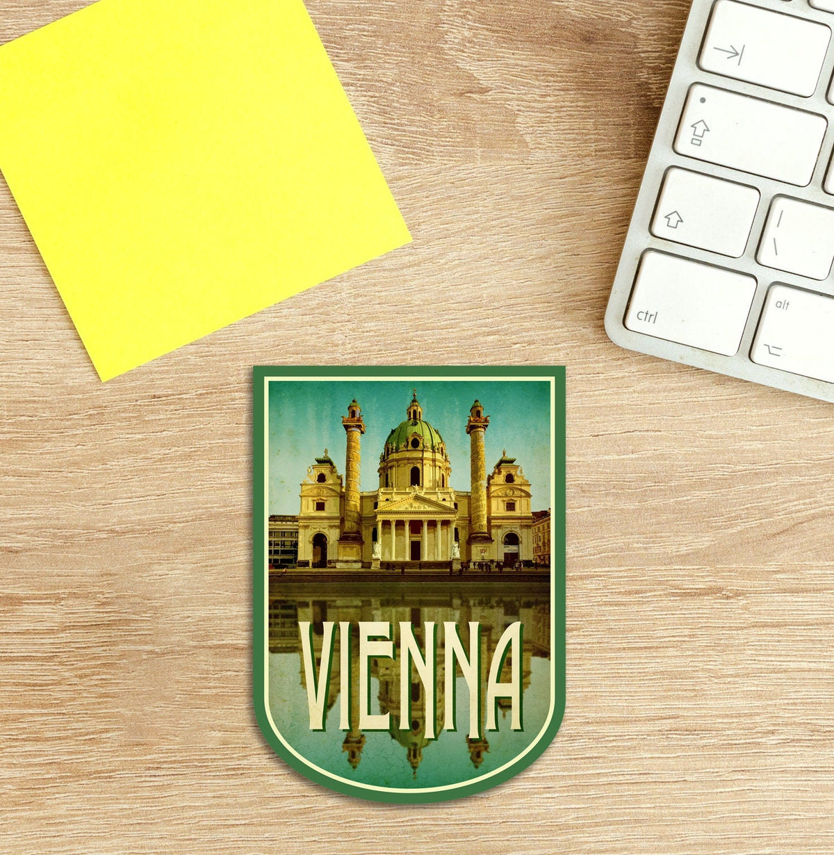 Vienna Travel Sticker: Vintage Karlskirche Decal