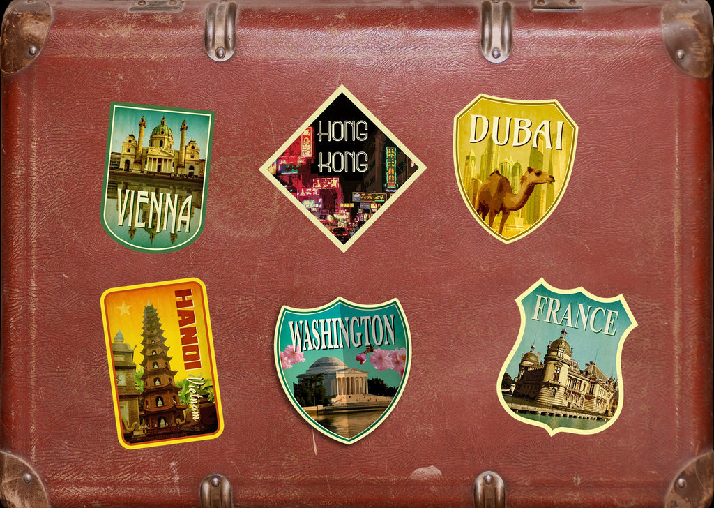 Hanoi Vietnam travel sticker, vintage style decal for suitcase, luggage, laptop or water bottle