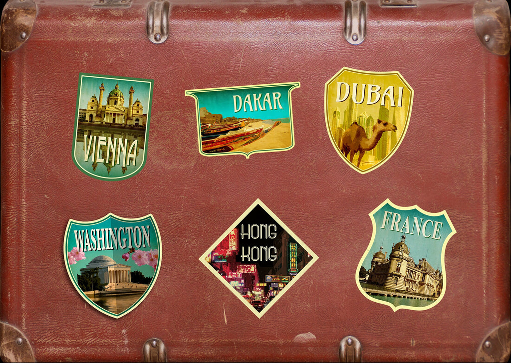 Dakar Senegal travel sticker, vintage style decal for suitcase, luggage, laptop or water bottle