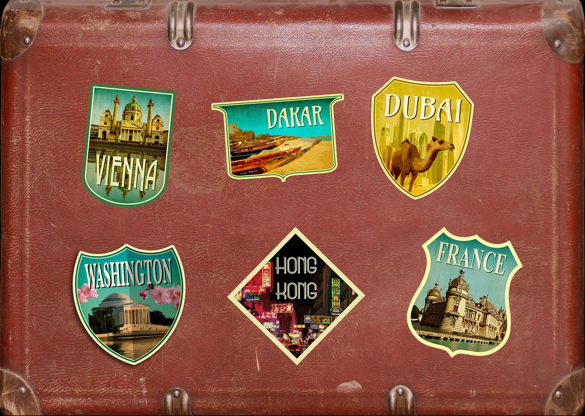 Dakar Senegal travel sticker, vintage style decal for suitcase, luggage, laptop or water bottle