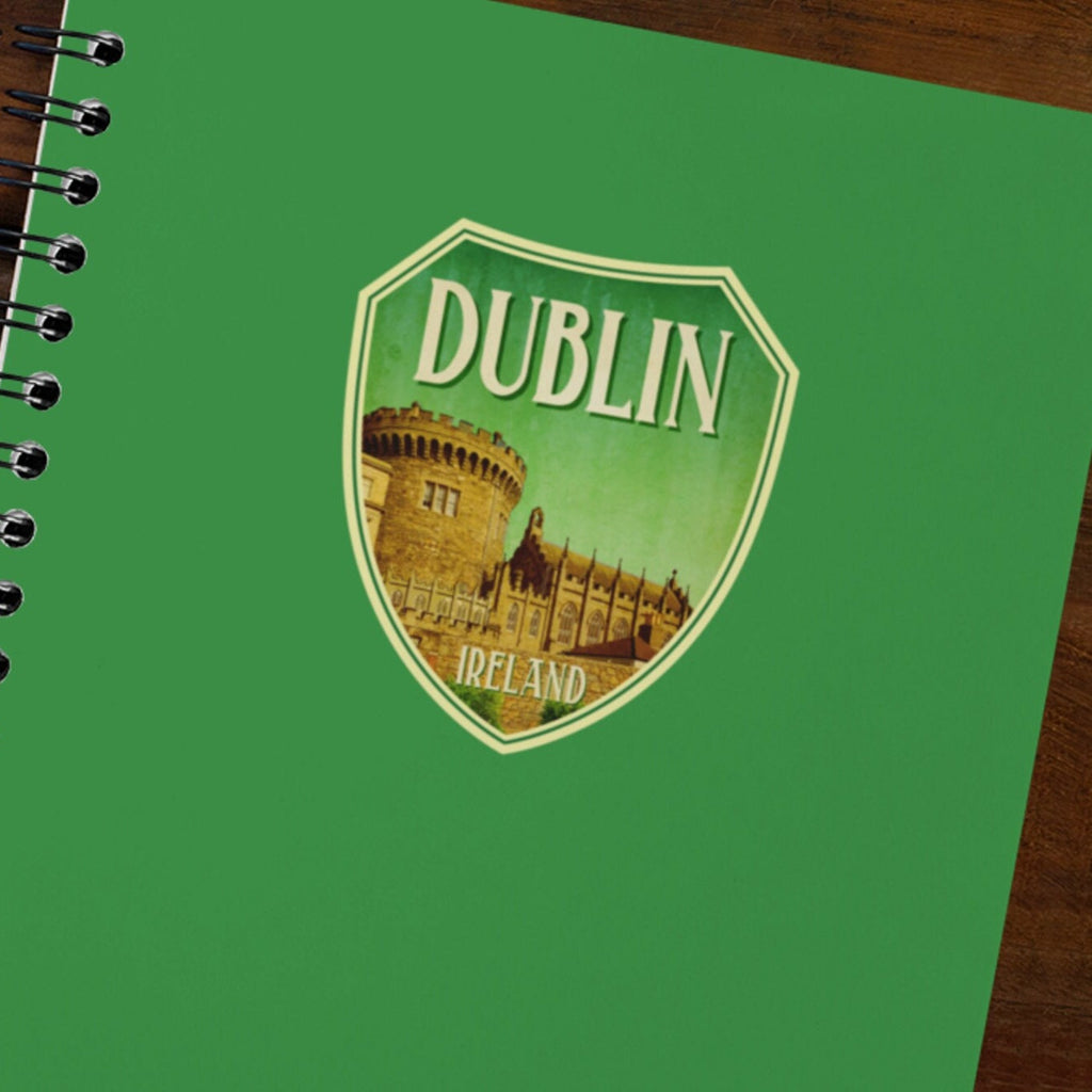 Dublin Ireland Travel Sticker: Vintage Suitcase Decal