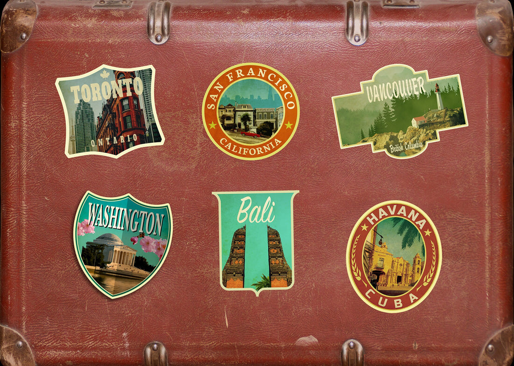 Washington travel sticker, vintage style decal for suitcase, luggage, laptop or water bottle