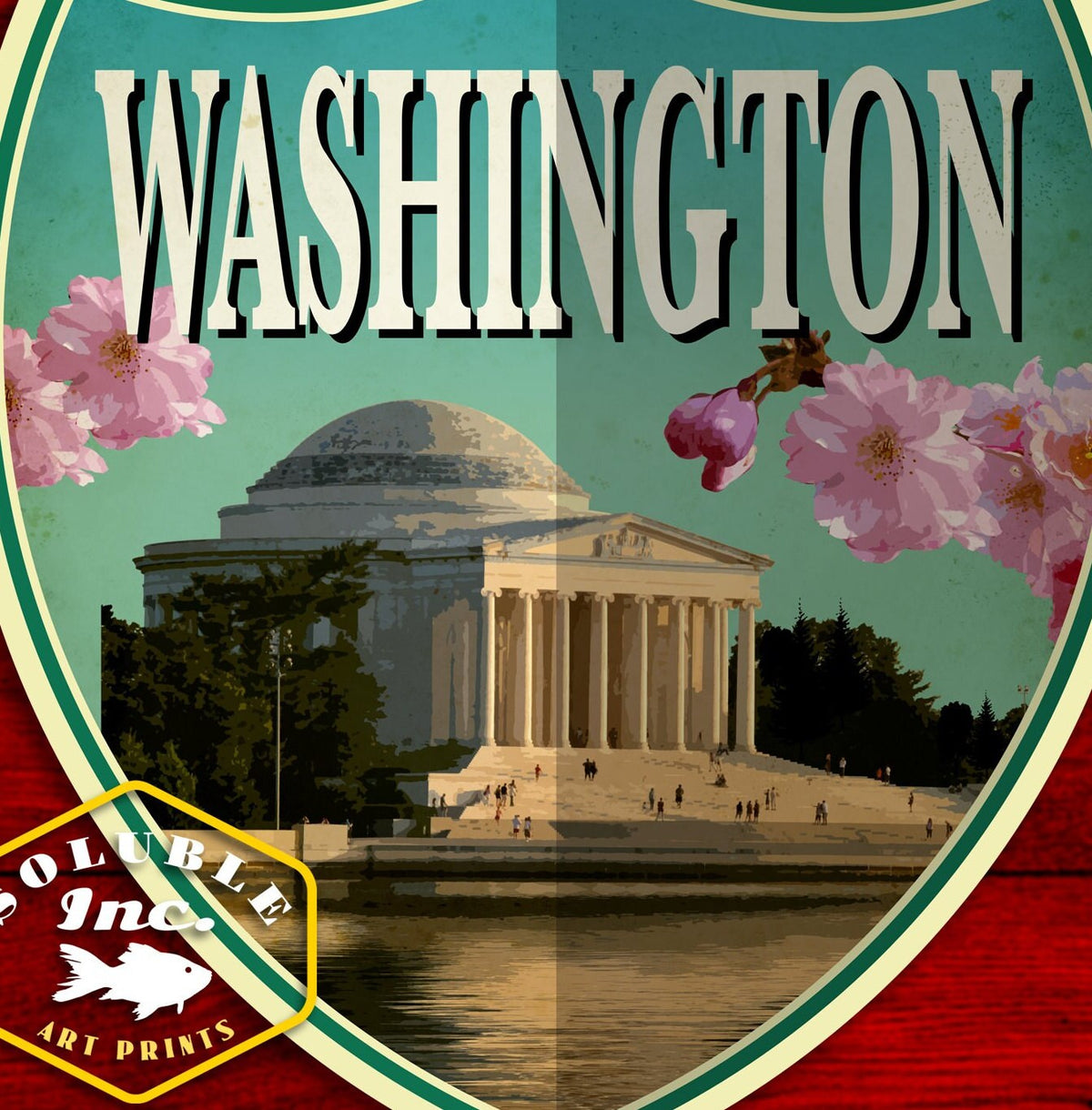 Washington travel sticker, vintage style decal for suitcase, luggage, laptop or water bottle