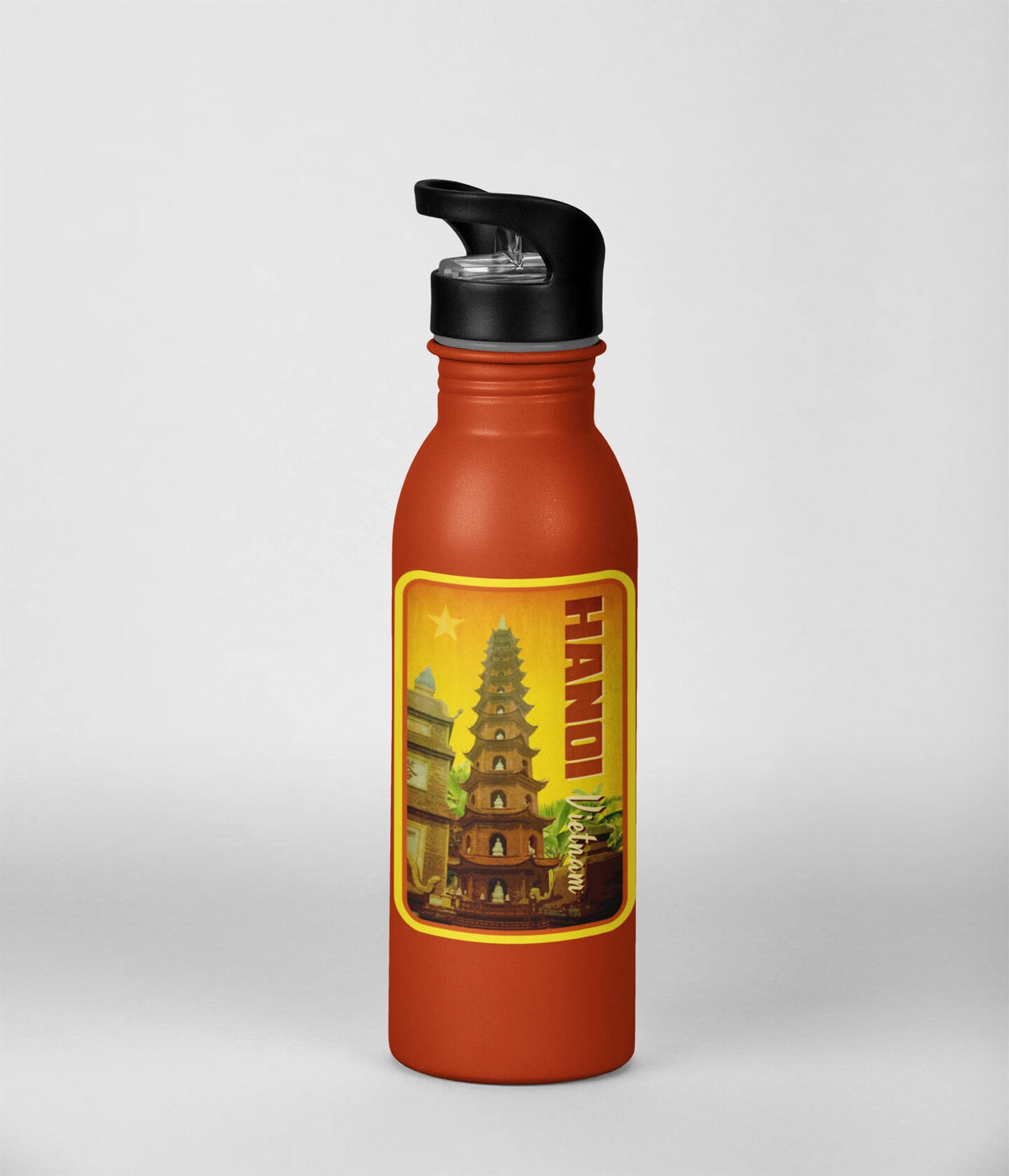 Hanoi Vietnam travel sticker, vintage style decal for suitcase, luggage, laptop or water bottle